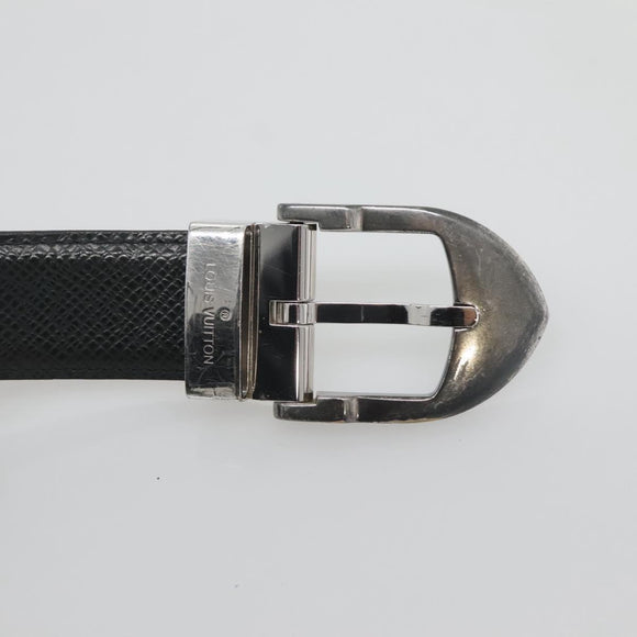 LOUIS VUITTON Taiga Ceinture Classic Belt 40.2"" Ardoise LV Auth bs25191