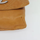 CHANEL Chain Shoulder Bag Leather Brown Silver CC Auth bs25207-14