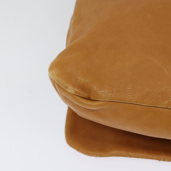 CHANEL Chain Shoulder Bag Leather Brown Silver CC Auth bs25207