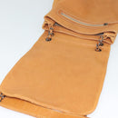 CHANEL Chain Shoulder Bag Leather Brown Silver CC Auth bs25207-18