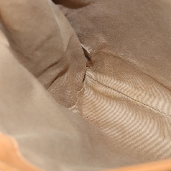 CHANEL Chain Shoulder Bag Leather Brown Silver CC Auth bs25207