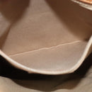 CHANEL Chain Shoulder Bag Leather Brown Silver CC Auth bs25207-22