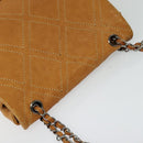 CHANEL Chain Shoulder Bag Leather Brown Silver CC Auth bs25207-6