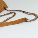 CHANEL Chain Shoulder Bag Leather Brown Silver CC Auth bs25207-7