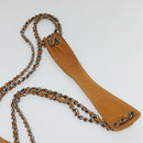 CHANEL Chain Shoulder Bag Leather Brown Silver CC Auth bs25207-8