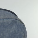 CHANEL Chain Hand Bag Canvas Blue Silver CC Auth bs25208-16