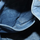 CHANEL Chain Hand Bag Canvas Blue Silver CC Auth bs25208-22