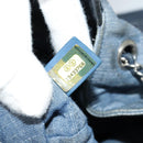 CHANEL Chain Hand Bag Canvas Blue Silver CC Auth bs25208-12
