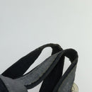 CHANEL Chain Hand Bag Canvas Blue Silver CC Auth bs25208-8