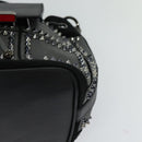 Christian Louboutin Backpack Leather Black Silver Auth bs25217-16