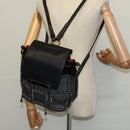 Christian Louboutin Backpack Leather Black Silver Auth bs25217-23