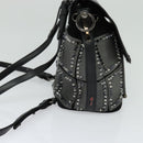 Christian Louboutin Backpack Leather Black Silver Auth bs25217-3