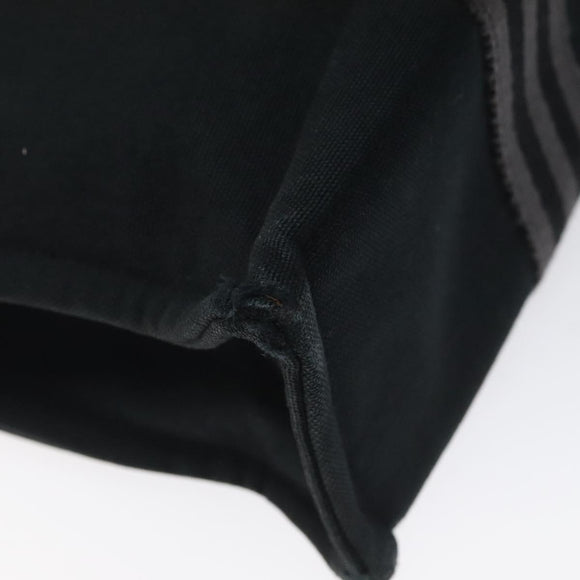 HERMES Fourre Tout PM Hand Bag Canvas Black Gray Silver Auth bs25218