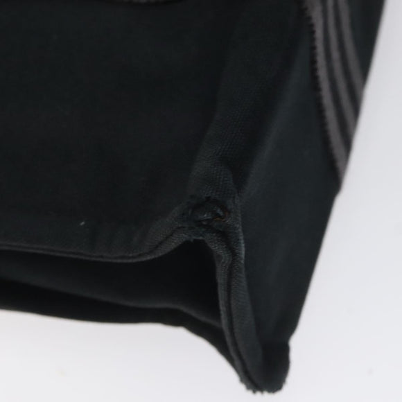 HERMES Fourre Tout PM Hand Bag Canvas Black Gray Silver Auth bs25218