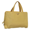 PRADA Hand Bag Nylon Yellow Silver Auth bs25222-1