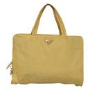 PRADA Hand Bag Nylon Yellow Silver Auth bs25222-13