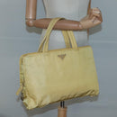 PRADA Hand Bag Nylon Yellow Silver Auth bs25222-25