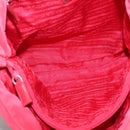 PRADA Shoulder Bag Nylon Red Silver Auth bs25223-11