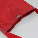 PRADA Shoulder Bag Nylon Red Silver Auth bs25223-6