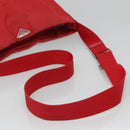 PRADA Shoulder Bag Nylon Red Silver Auth bs25223-7