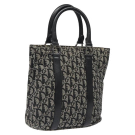 Christian Dior Trotter Canvas Hand Bag Black Silver Auth bs25227