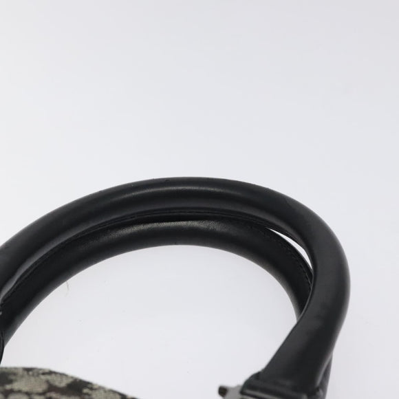 Christian Dior Trotter Canvas Hand Bag Black Silver Auth bs25227