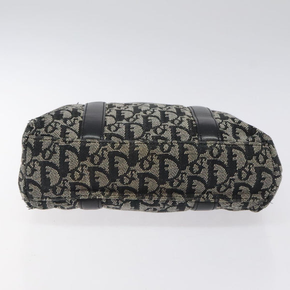 Christian Dior Trotter Canvas Hand Bag Black Silver Auth bs25227