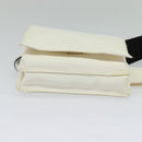 CHANEL Waist Bag Nylon White CC Auth bs25229-6