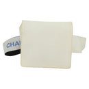 CHANEL Waist Bag Nylon White CC Auth bs25229-13
