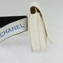 CHANEL Waist Bag Nylon White CC Auth bs25229-3