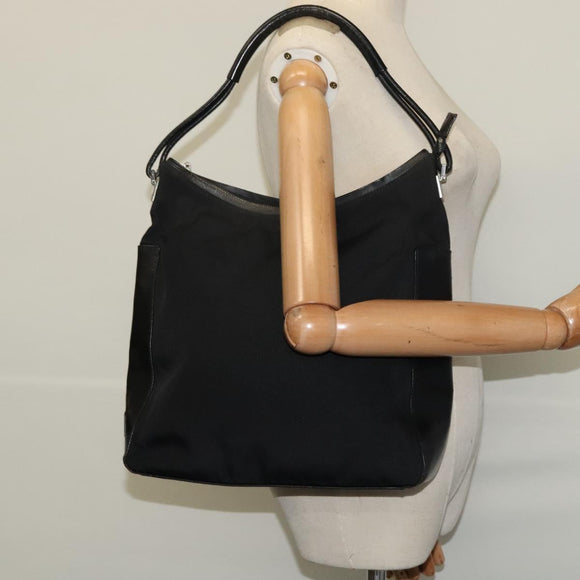 GUCCI Shoulder Bag Nylon Black Silver 001 3770 002122 Auth bs25244