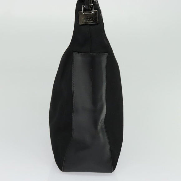 GUCCI Shoulder Bag Nylon Black Silver 001 3770 002122 Auth bs25244