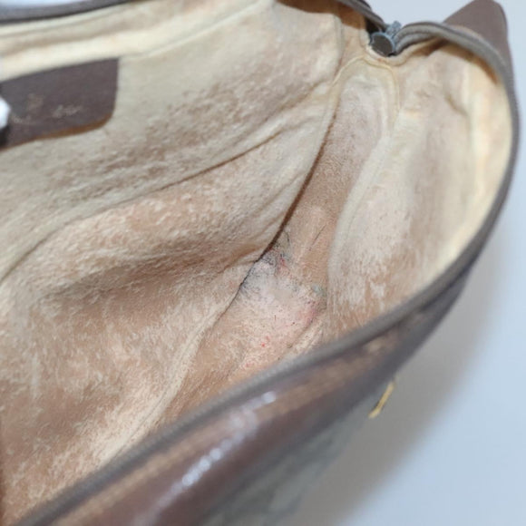 GUCCI GG Supreme Clutch Bag PVC Leather Beige Gold 156 01 053 Auth bs25246