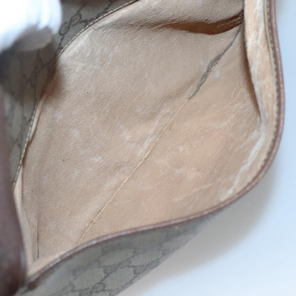 GUCCI GG Supreme Clutch Bag PVC Leather Beige Gold 156 01 053 Auth bs25246