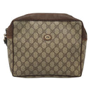 GUCCI GG Supreme Clutch Bag PVC Leather Beige Gold 156 01 053 Auth bs25246-13