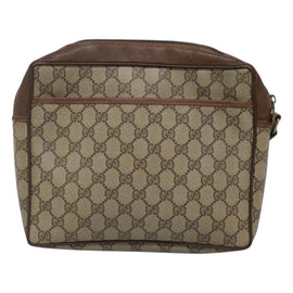 GUCCI GG Supreme Clutch Bag PVC Leather Beige Gold 156 01 053 Auth bs25246 - 0