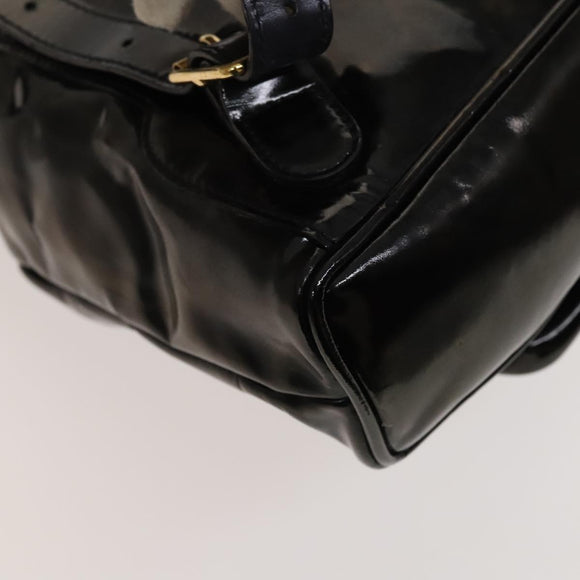 GUCCI Bamboo Backpack Enamel Black Gold 003 1705 0030 Auth bs25250