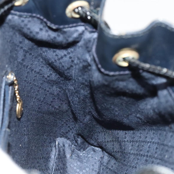 GUCCI Bamboo Backpack Enamel Black Gold 003 1705 0030 Auth bs25250