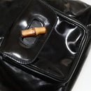 GUCCI Bamboo Backpack Enamel Black Gold 003 1705 0030 Auth bs25250-24