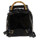 GUCCI Bamboo Backpack Enamel Black Gold 003 1705 0030 Auth bs25250-2