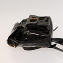GUCCI Bamboo Backpack Enamel Black Gold 003 1705 0030 Auth bs25250-4