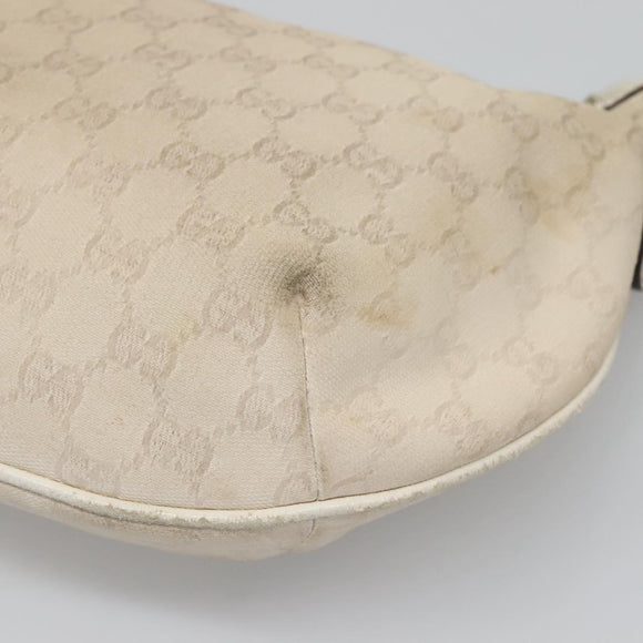 GUCCI GG Canvas Shoulder Bag White Gold 181092 Auth bs25252