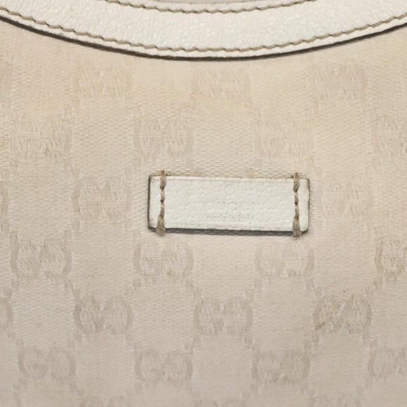 GUCCI GG Canvas Shoulder Bag White Gold 181092 Auth bs25252
