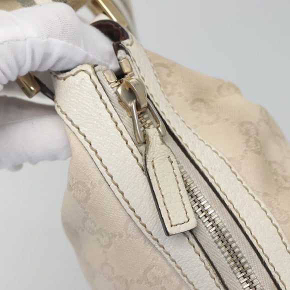 GUCCI GG Canvas Shoulder Bag White Gold 181092 Auth bs25252