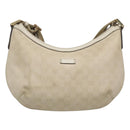 GUCCI GG Canvas Shoulder Bag White Gold 181092 Auth bs25252-13