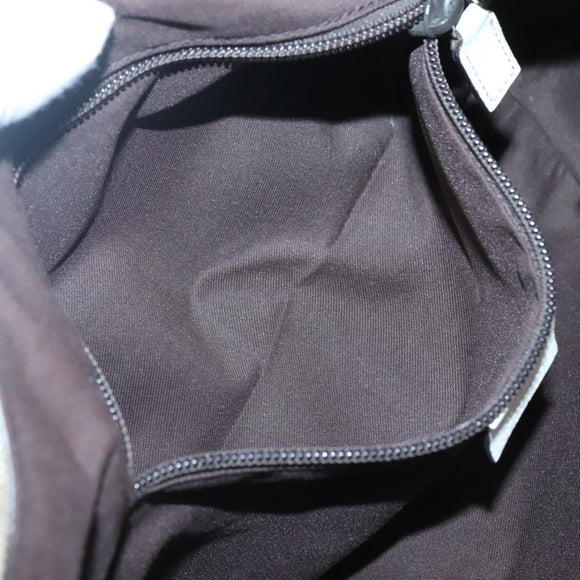 GUCCI GG Canvas Shoulder Bag White Gold 181092 Auth bs25252