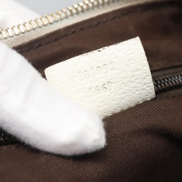 GUCCI GG Canvas Shoulder Bag White Gold 181092 Auth bs25252