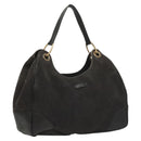 GUCCI Shoulder Bag Canvas Outlet Black Gold 257268 Auth bs25254-1