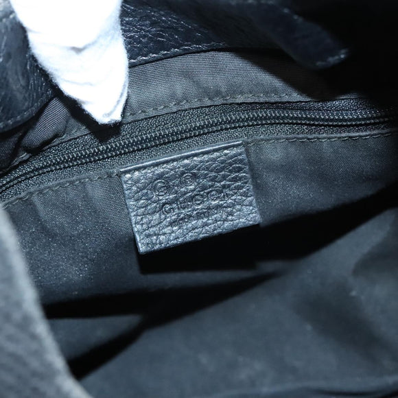 GUCCI Shoulder Bag Canvas Outlet Black Gold 257268 Auth bs25254