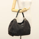 GUCCI Shoulder Bag Canvas Outlet Black Gold 257268 Auth bs25254-22